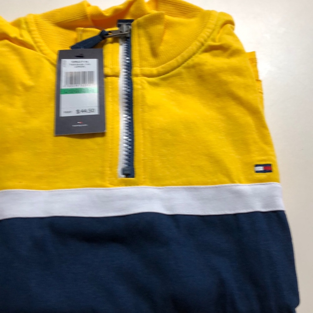 Tommy Hilfiger yellow and navy shirt